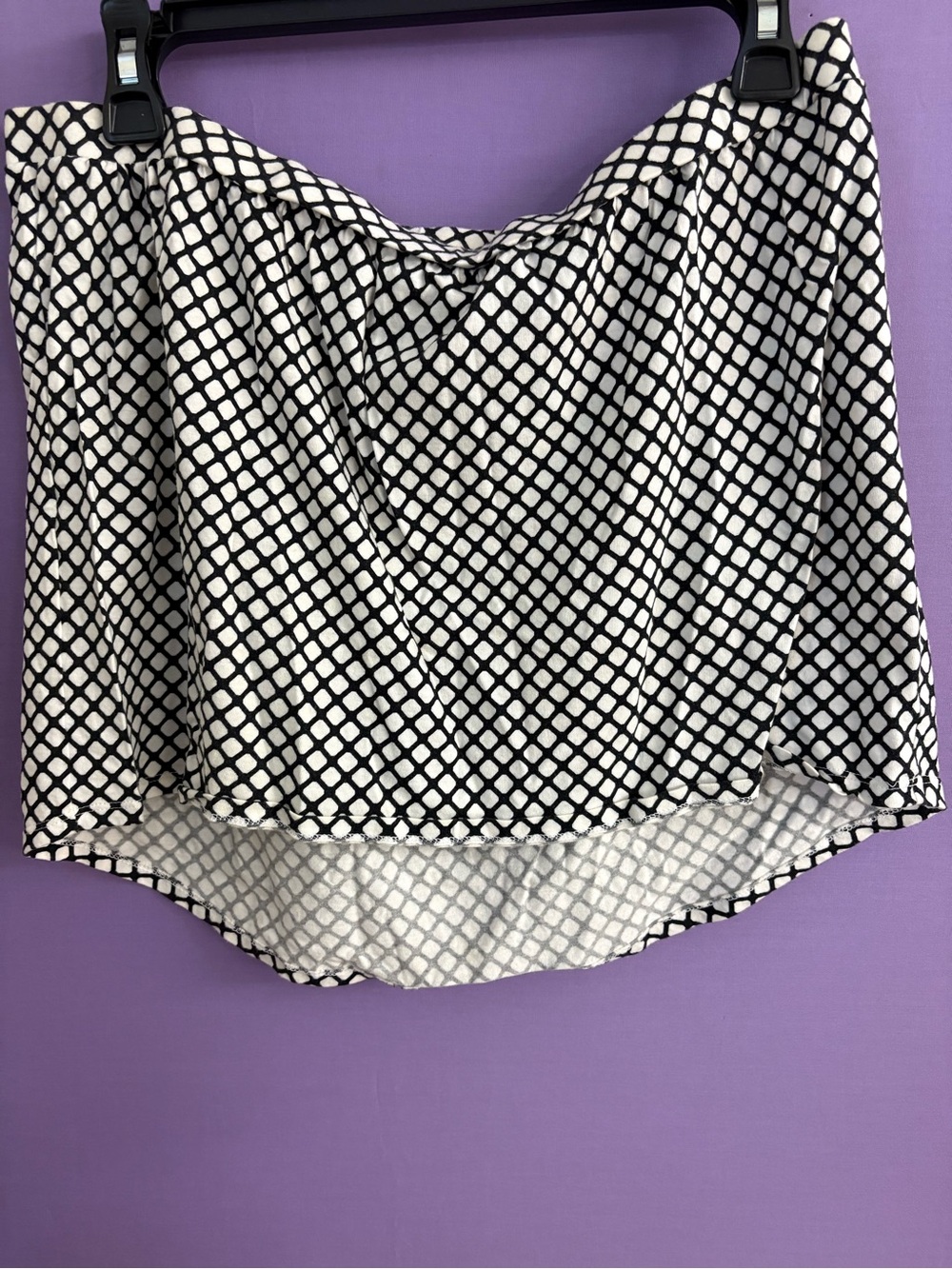 Moda International Black & White Geometric High-Low Skirt